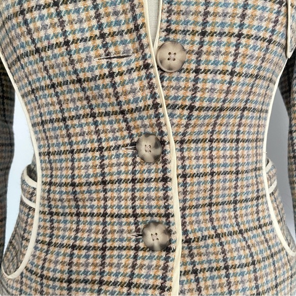 Y2K Vintage Juicy Couture Plaid Wool Blazer size Small deadstock - Picture 3 of 11